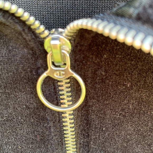 Champion Velour Satin Trim Half Zip Sweatshirt Black, Women's size L - Picture 12 of 15